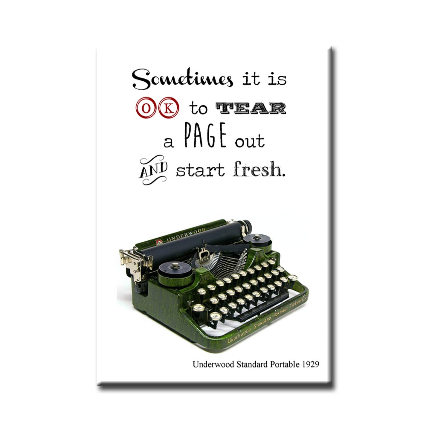 Start Fresh Typewriter Fridge Magnet