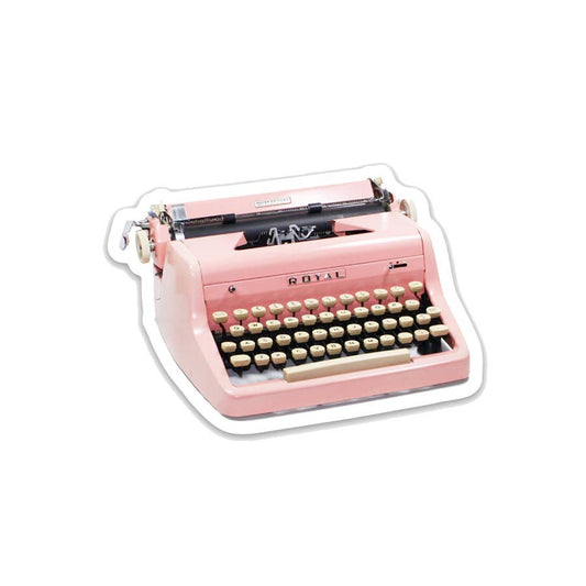 Pink Royal Vintage Typewriter Vinyl Sticker