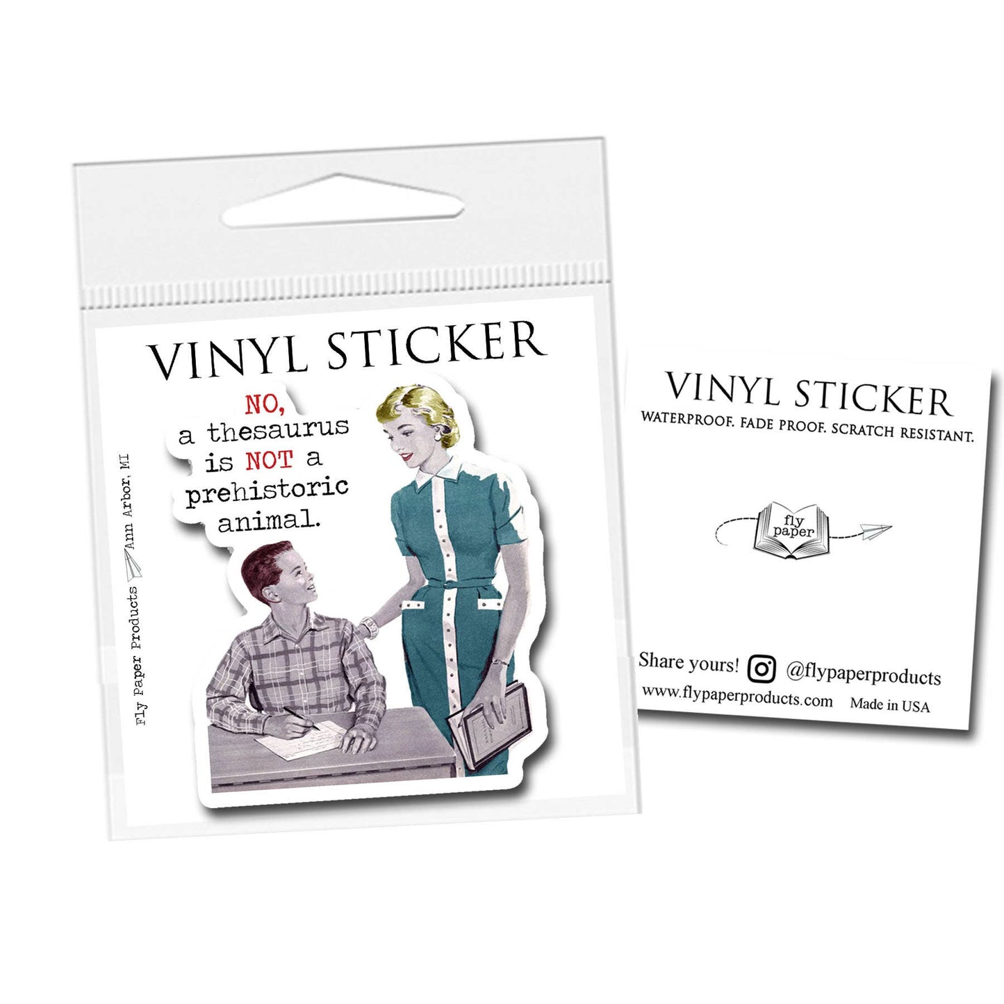 Thesaurus is NOT a Prehistoric Animal Vinyl Sticker