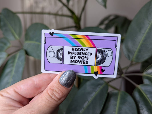 Heavily influenced by 90s movies sticker, nostalgia, y2k