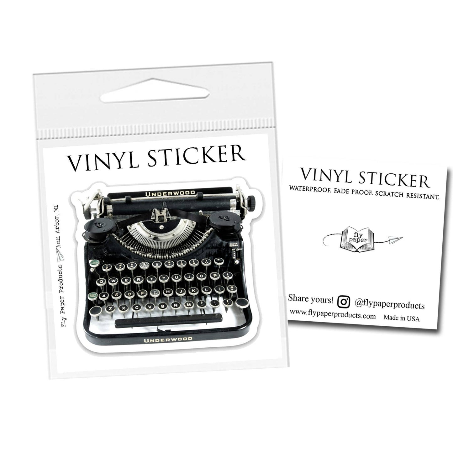 Autocollant en vinyle pour machine à écrire Underwood