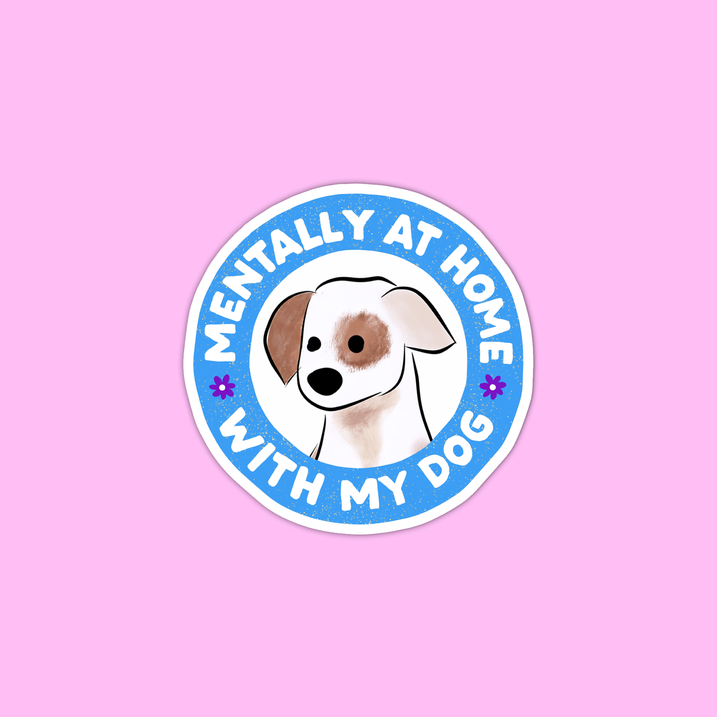 Je me sens chez moi mentalement avec mon chien, autocollant chien, autocollant ordinateur portable