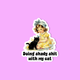 Funny cat sticker, Laptop sticker, Doing shady shit with cat