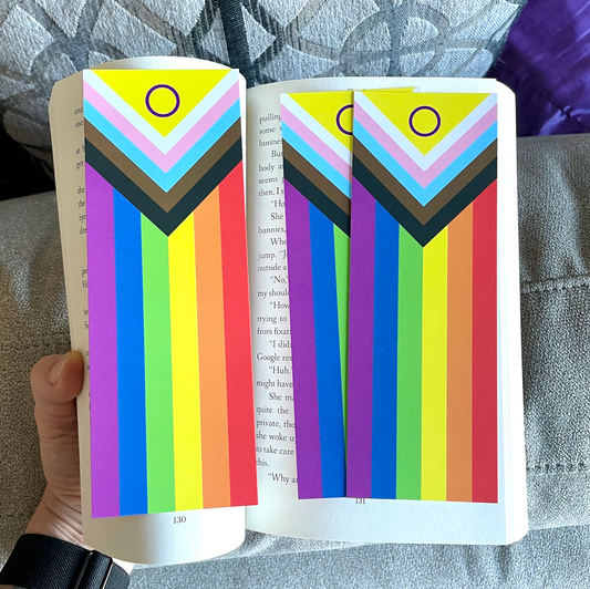 Pride bookmark, Progressive Pride flag, LBGTQIA bookmark