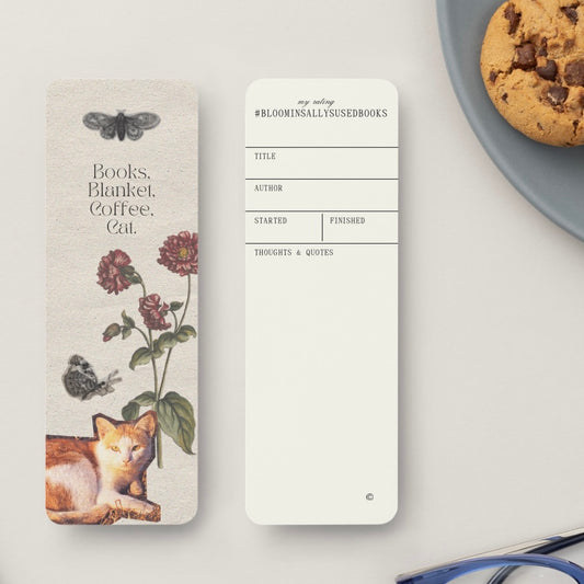 Books, Blanket, Coffee, Cat Deluxe Bookmark