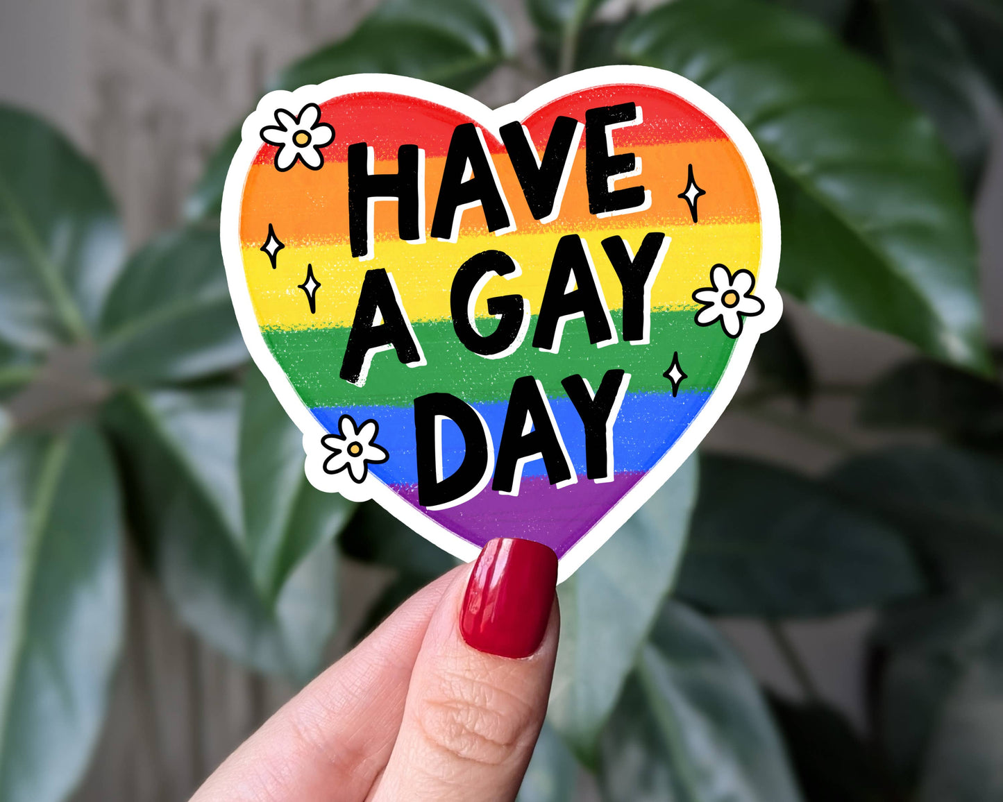 Autocollant vinyle « Bonne journée LGBTQ+ », autocollant arc-en-ciel Fierté LGBTQ+